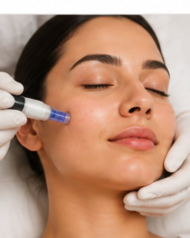 Skin texture where acne scarring has settled